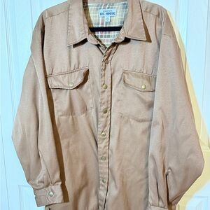 Haband's Ice House Men's Light Brown Shirt Jacket Snap Closure Sz XL  FH